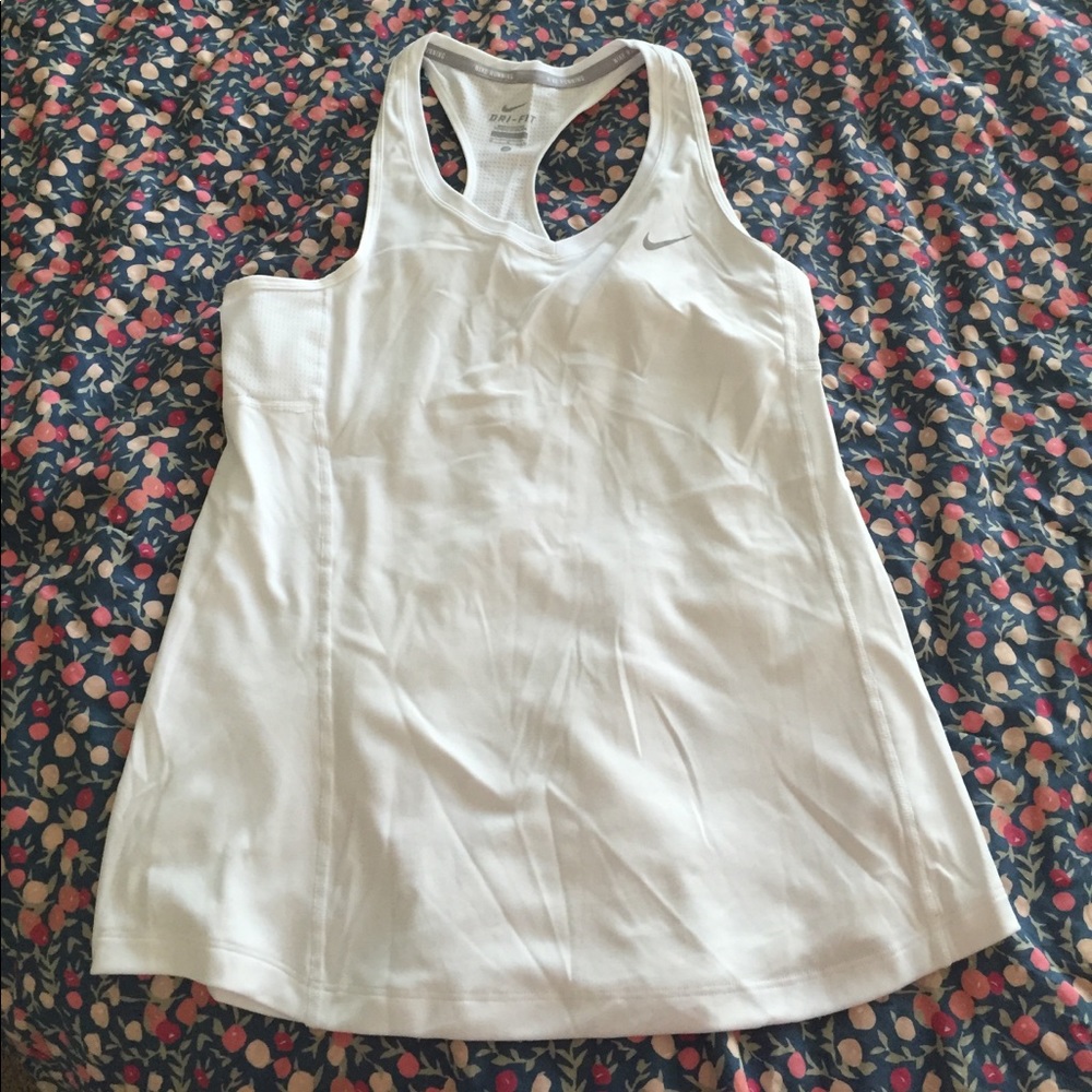White Nike Running Tank Top
